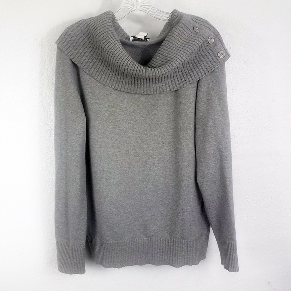White House Black Market Sweaters - White House Black Market Gray Turtle Neck Sweater